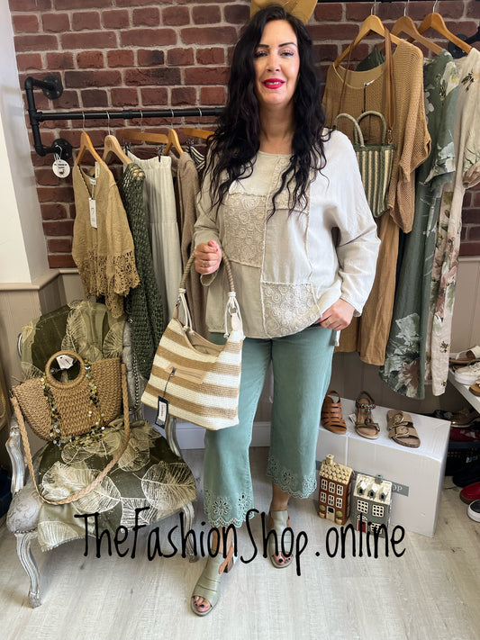 Amy beige cotton top 12-18