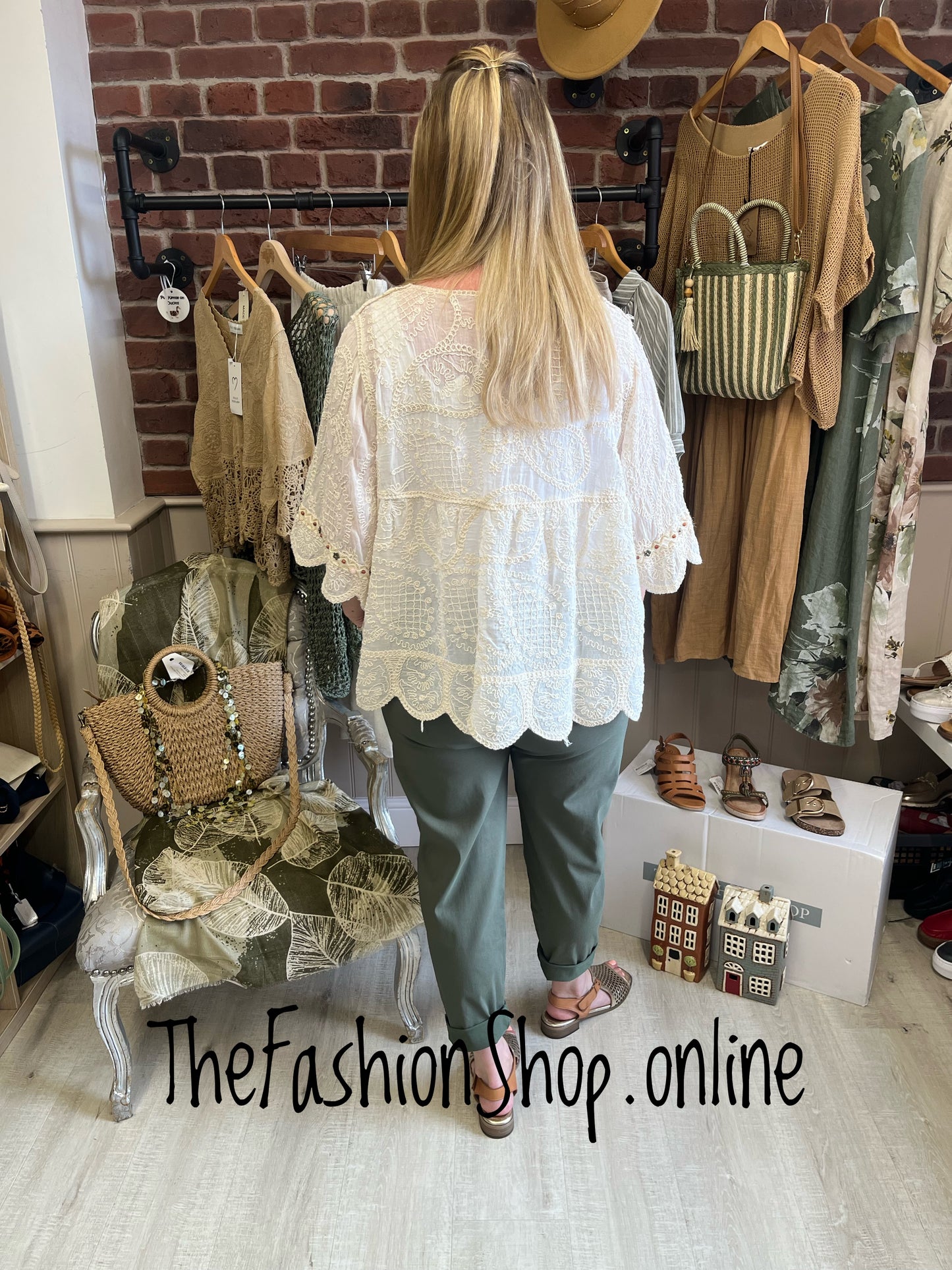 Amelia cream embroidered smock 10-14
