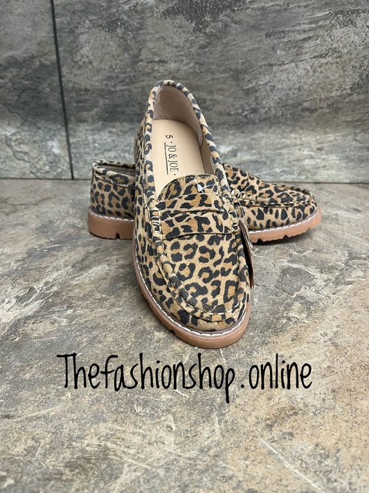 Jo & Joe leopard Shore suede loafer sizes 4-8 (37-41)