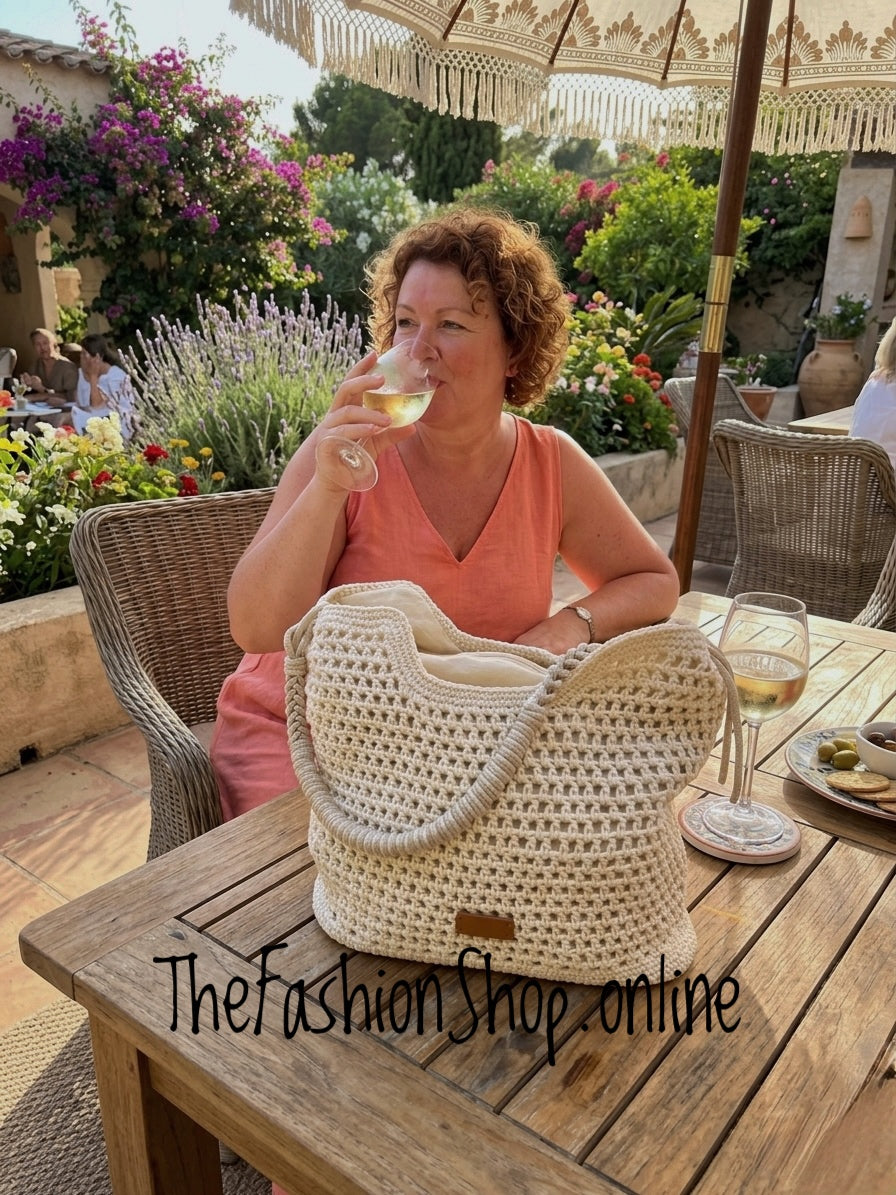 Sammy beige crochet bag