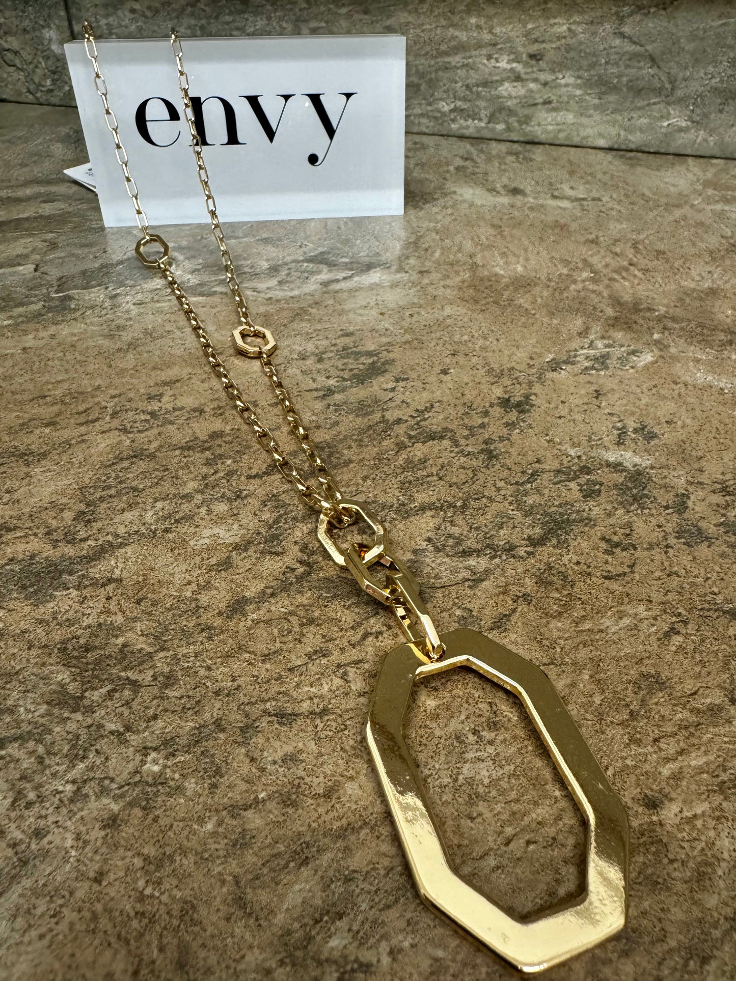 Envy long gold links necklace