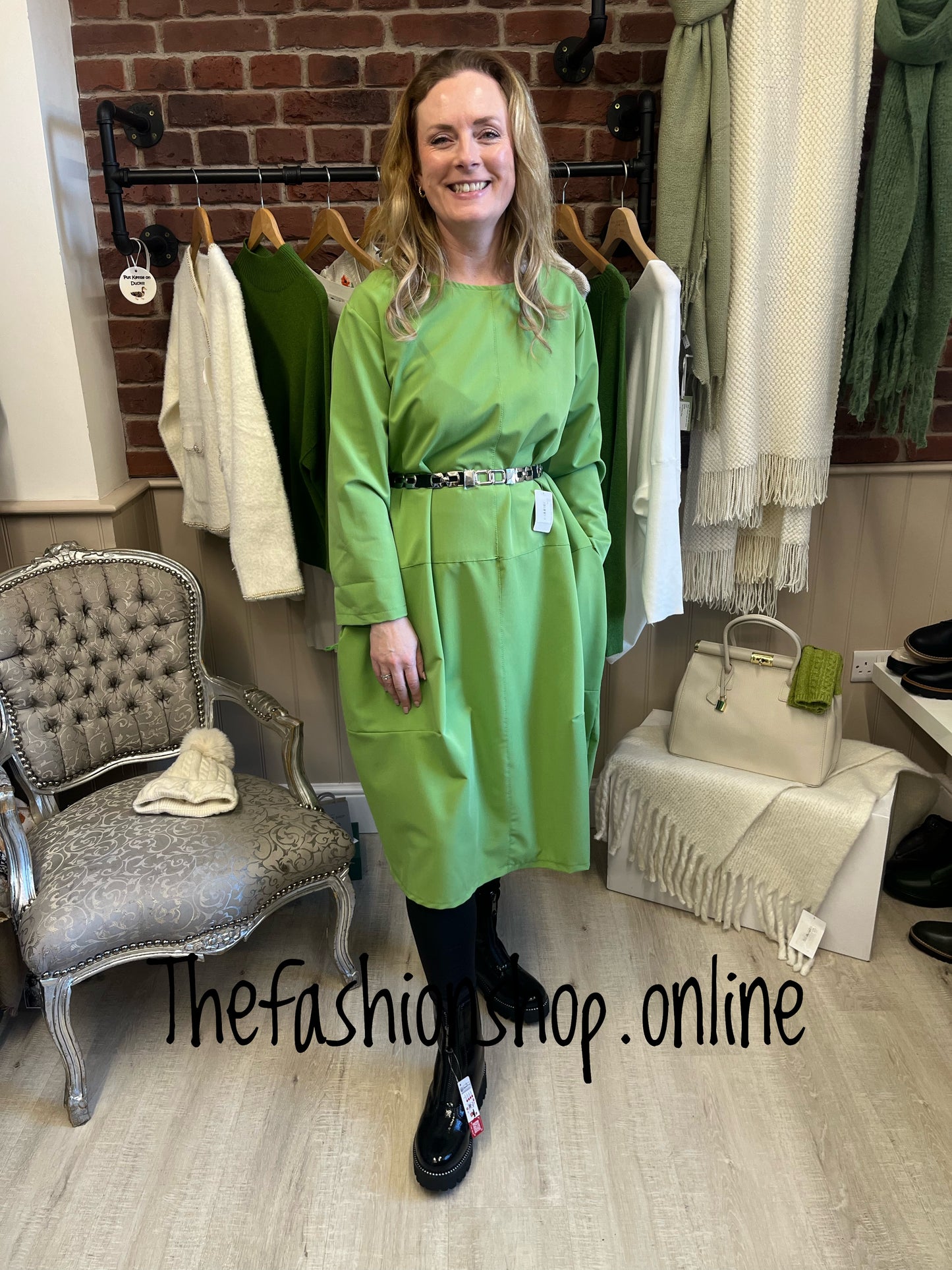 Lime green midi dress 14-18