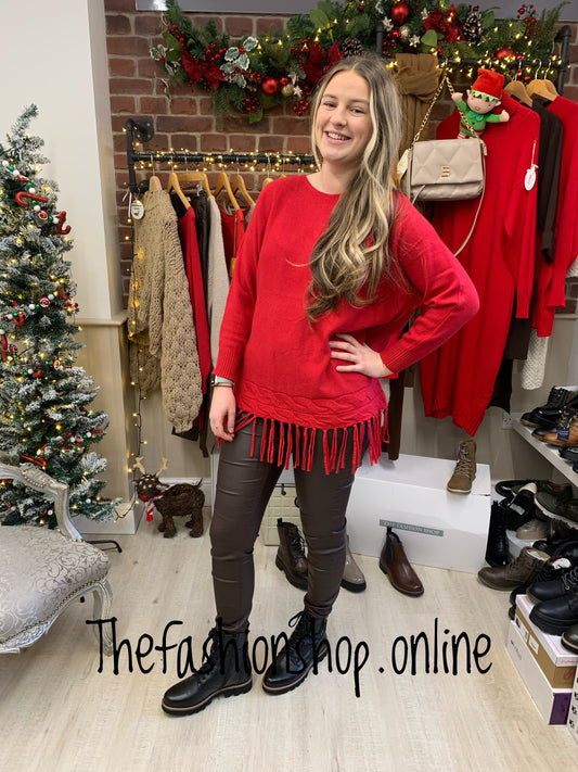 Red jumper with tassels 12-18