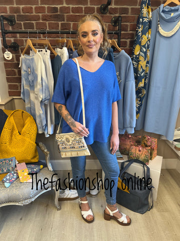 Harper royal blue knitted top 10-16