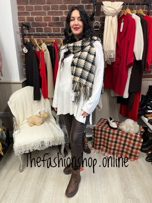 Cream fine knit jumper 14-18