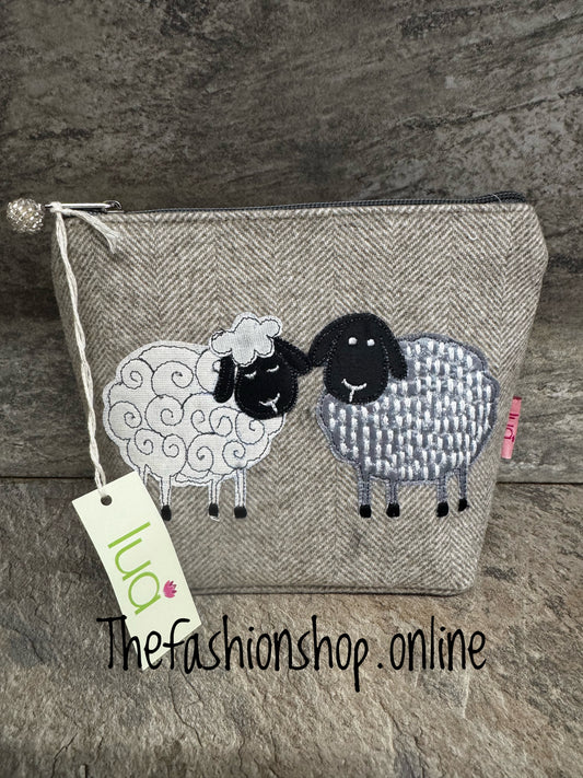 Lua medium herringbone sheep cosmetic purse