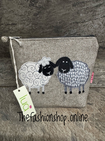 Lua medium herringbone sheep cosmetic purse