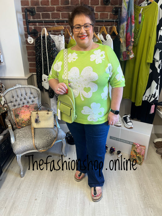 Grace lime clover and heart top 14-22