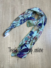 Zelly mint spring garden scarf