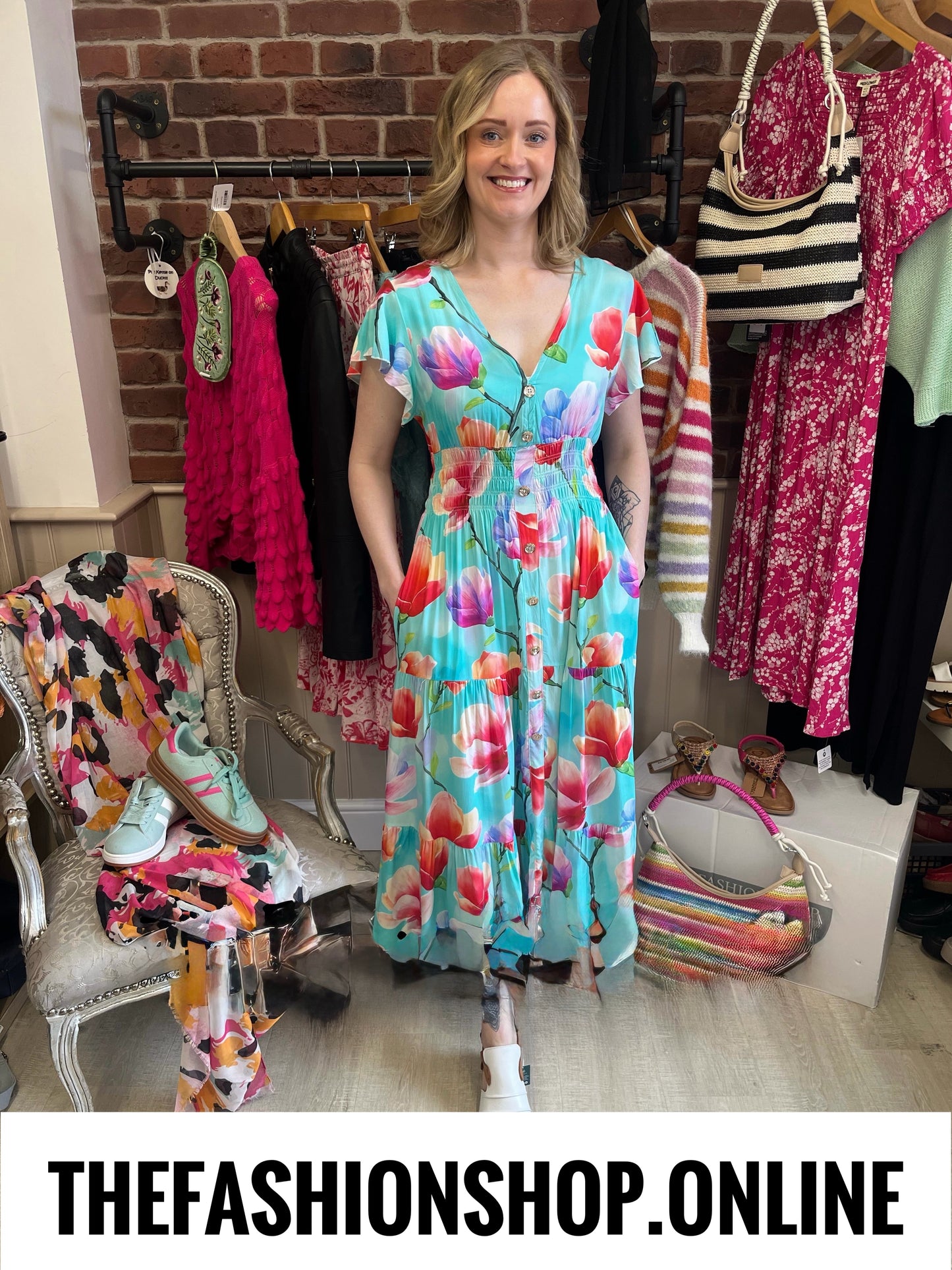 Harmony Blossom Breeze printed Maxi dress 10-18