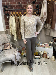 Lucy beige jacquard jumper sizes 8-10 and 12-14