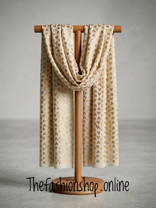 Zelly camel hearts scarf