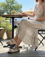 Patsy beige faux suede buckle sliders sizes 3-8 (36-41)