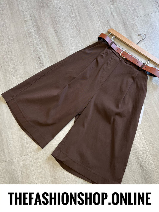 Finley brown Bermuda shorts with belt 10-16