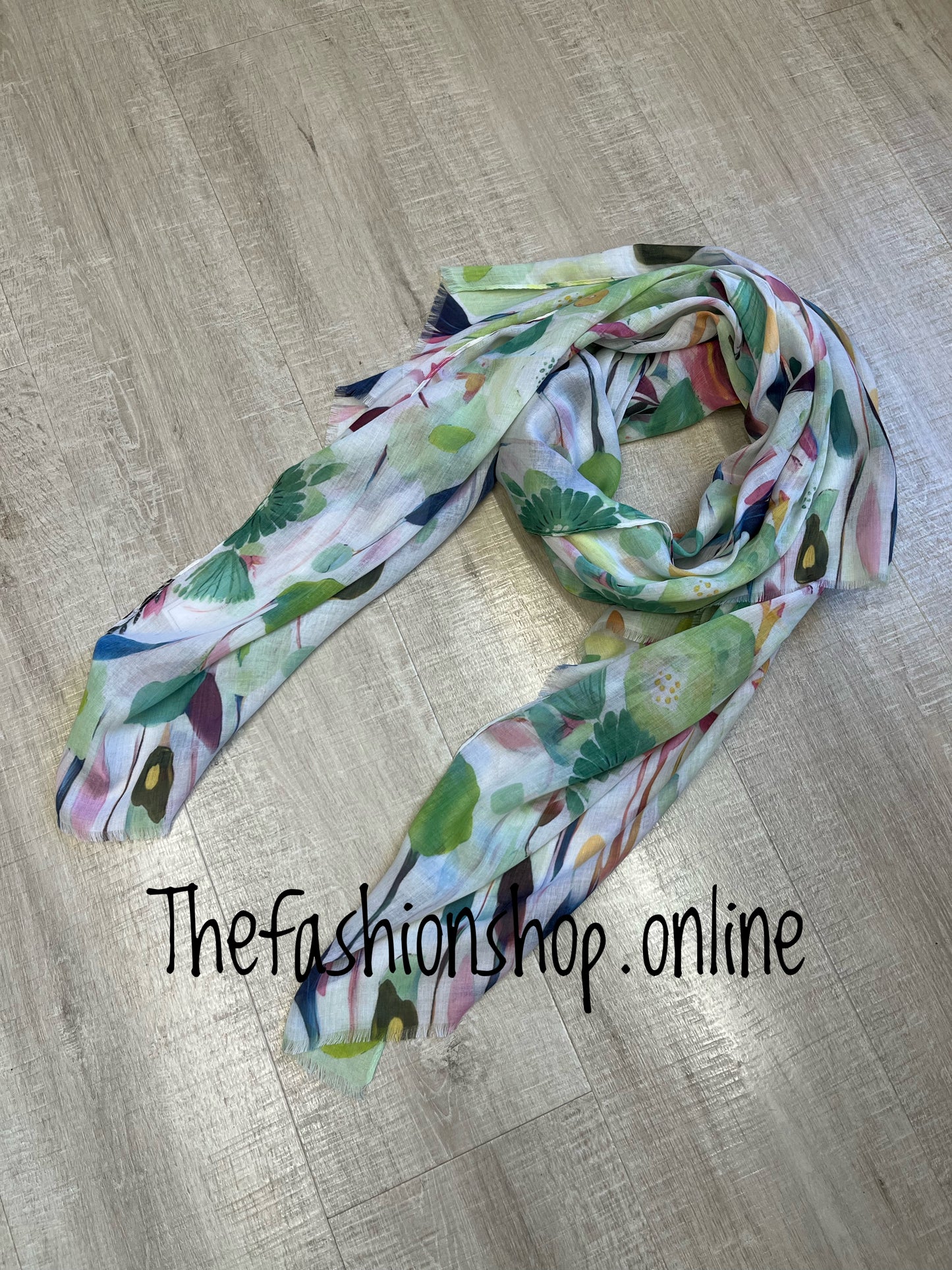 Lua green summer flowers scarf