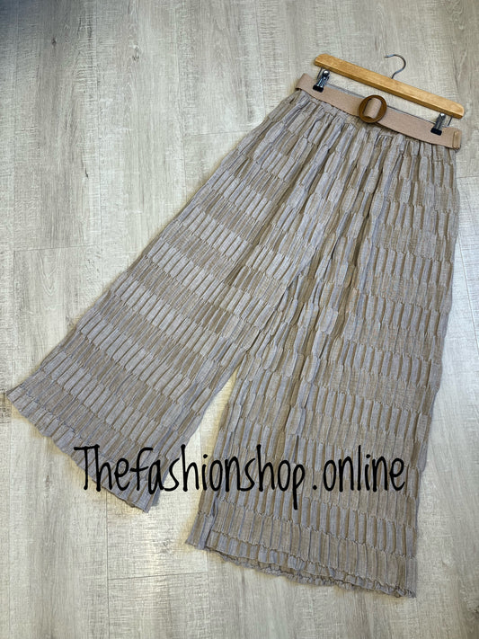 Hannah mocha pin tuck trousers with belt 10-16