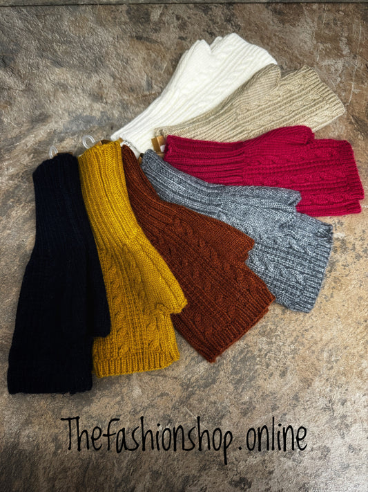 Wool mix fingerless gloves