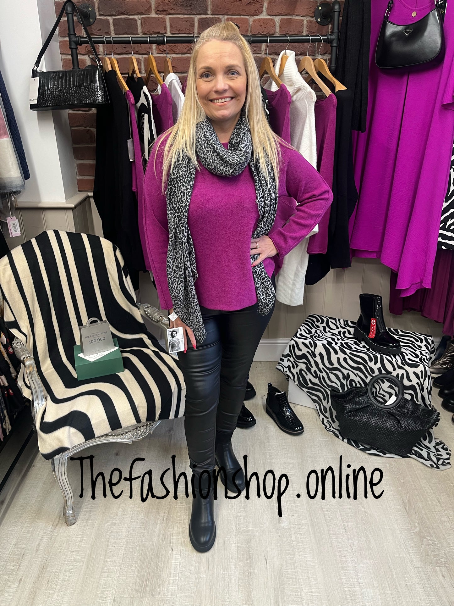 Magenta seam sleeve jumper 10-16