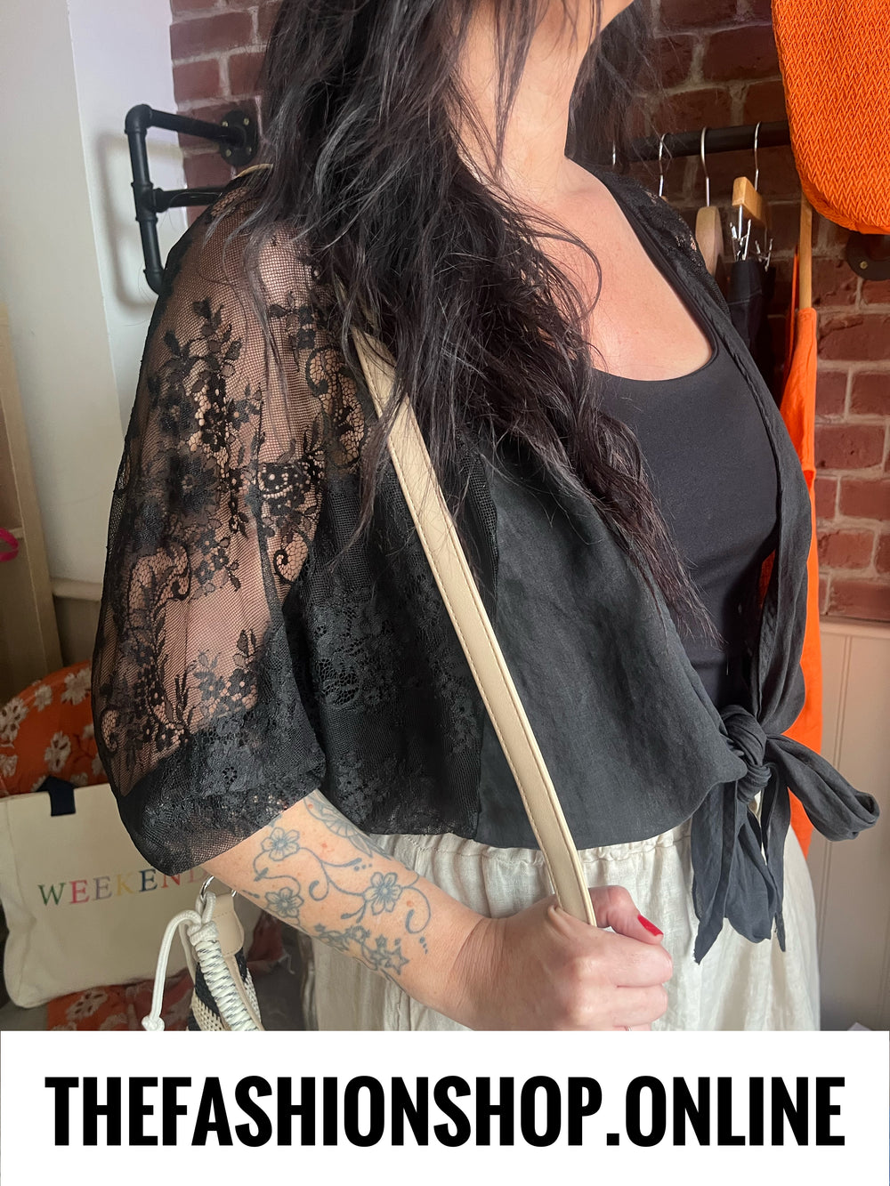 Esme black lace shrug 8-18