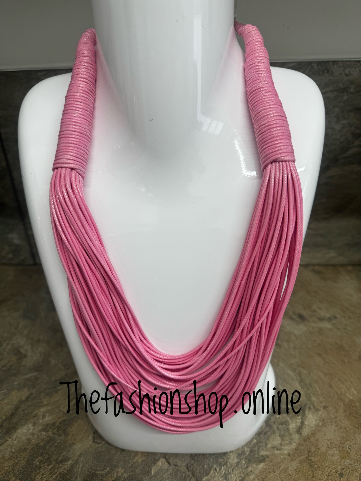 Pink Multi Strand Necklace