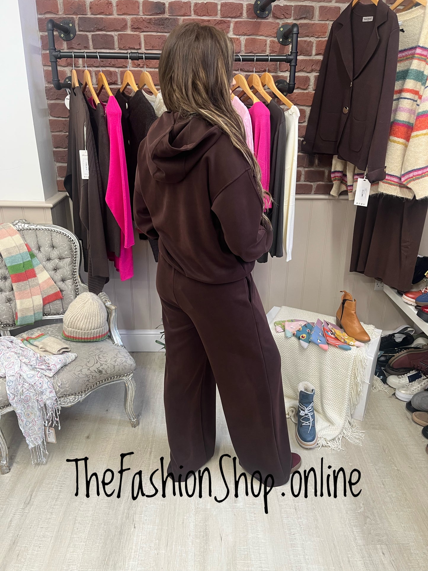 Zena Chocolate Brown Hoodie Top 8-14