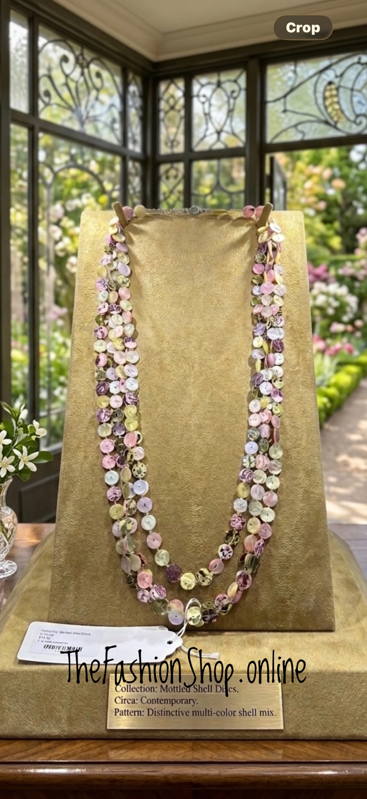 Sara Pink and Green Multi Strand Statement Necklace
