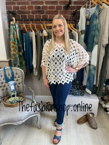 Isla beige crochet layering top 8-16