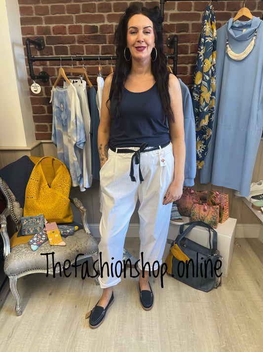 Anya white trousers with belt 14-18