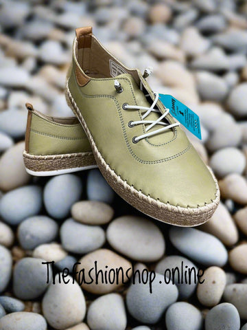 Ivy khaki leather pump sizes 4-8 (37-41)