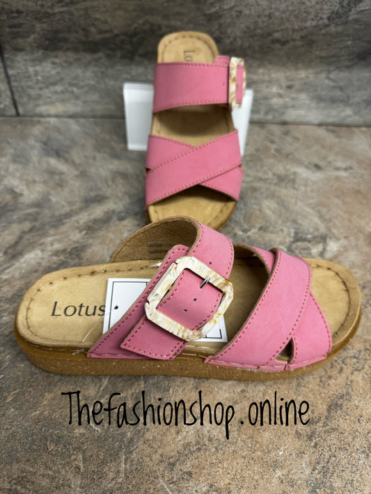 Lotus Assenza pink mule sandal sizes 4-9