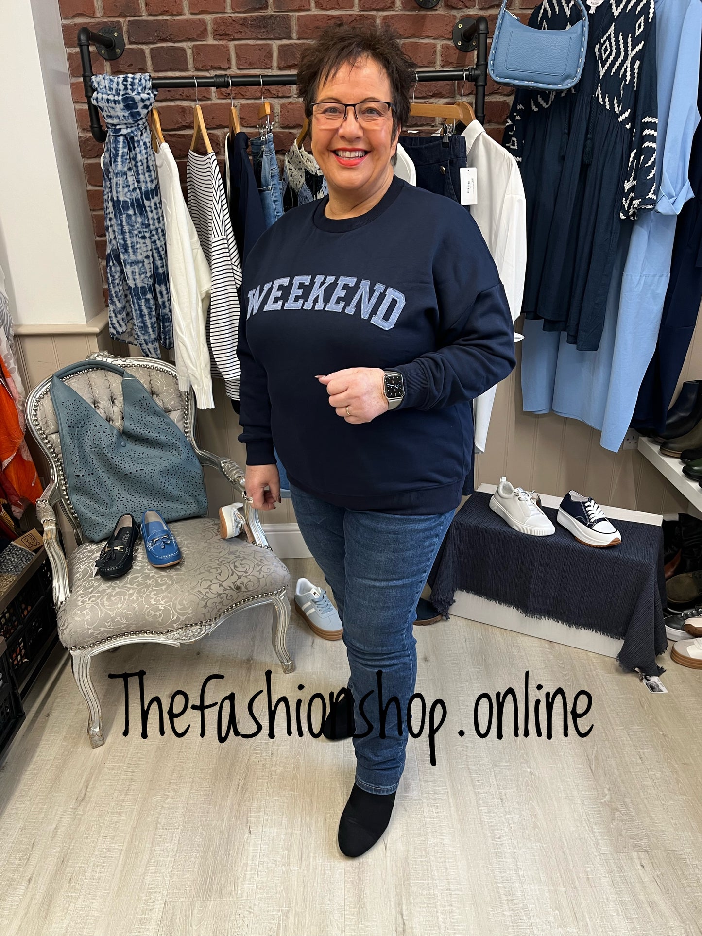 Jamie navy Weekend sweatshirt sizes 12-14 and 16-18