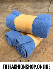 Denim Blue fine waffle scarf