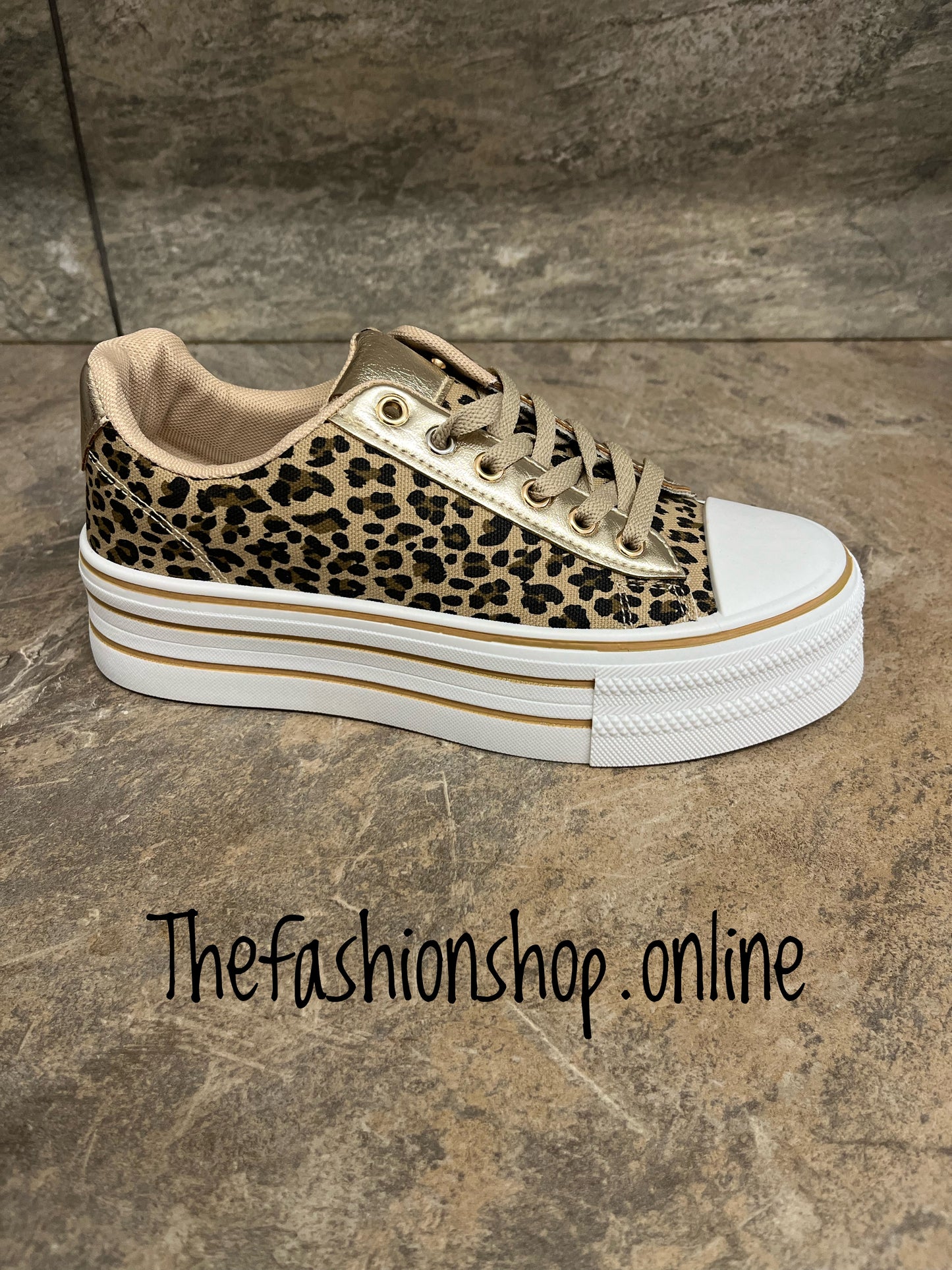 Alicia leopard print chunky trainers sizes 3-8