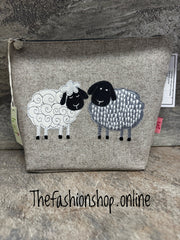 Lua large herringbone sheep cosmetic purse