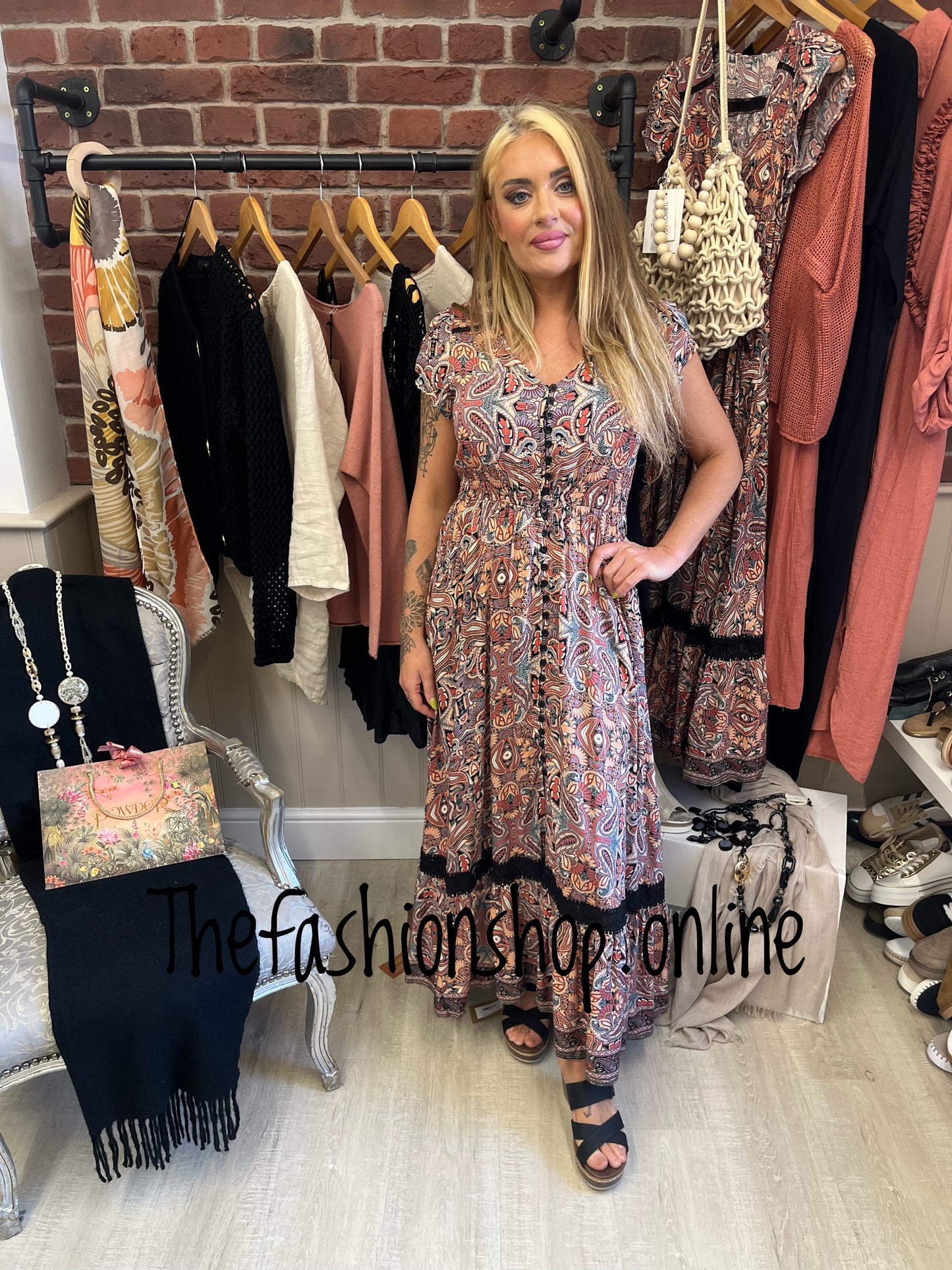 Stella Morgan paisley lace detail maxi dress in sizes 8,10,12,14,16
