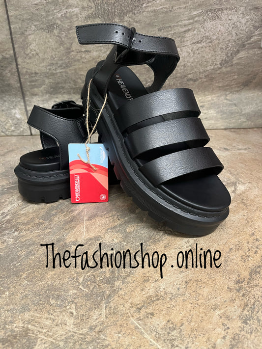 Heavenly Feet Saffron black gladiator sandal sizes 4-8 (37-42)