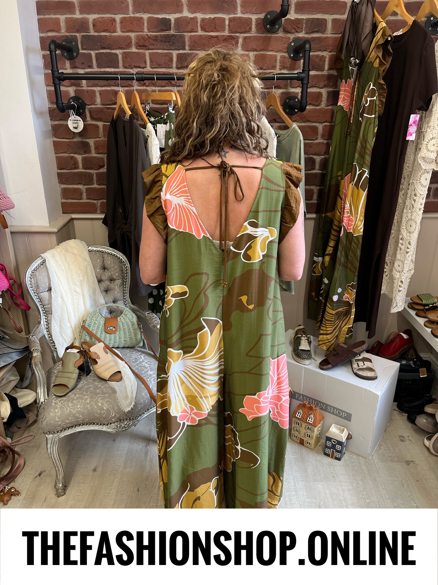 Fly Out jungle leaf print jumpsuit 10-16