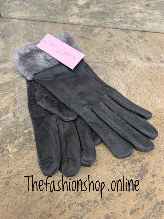 Miss Sparrow charcoal Joyce gloves