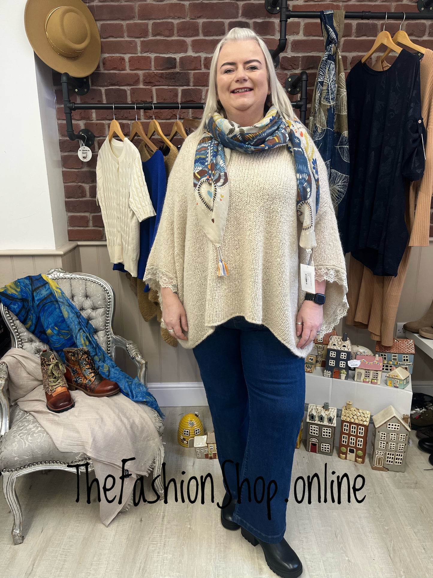 Ivy beige mohair mix jumper 14-22