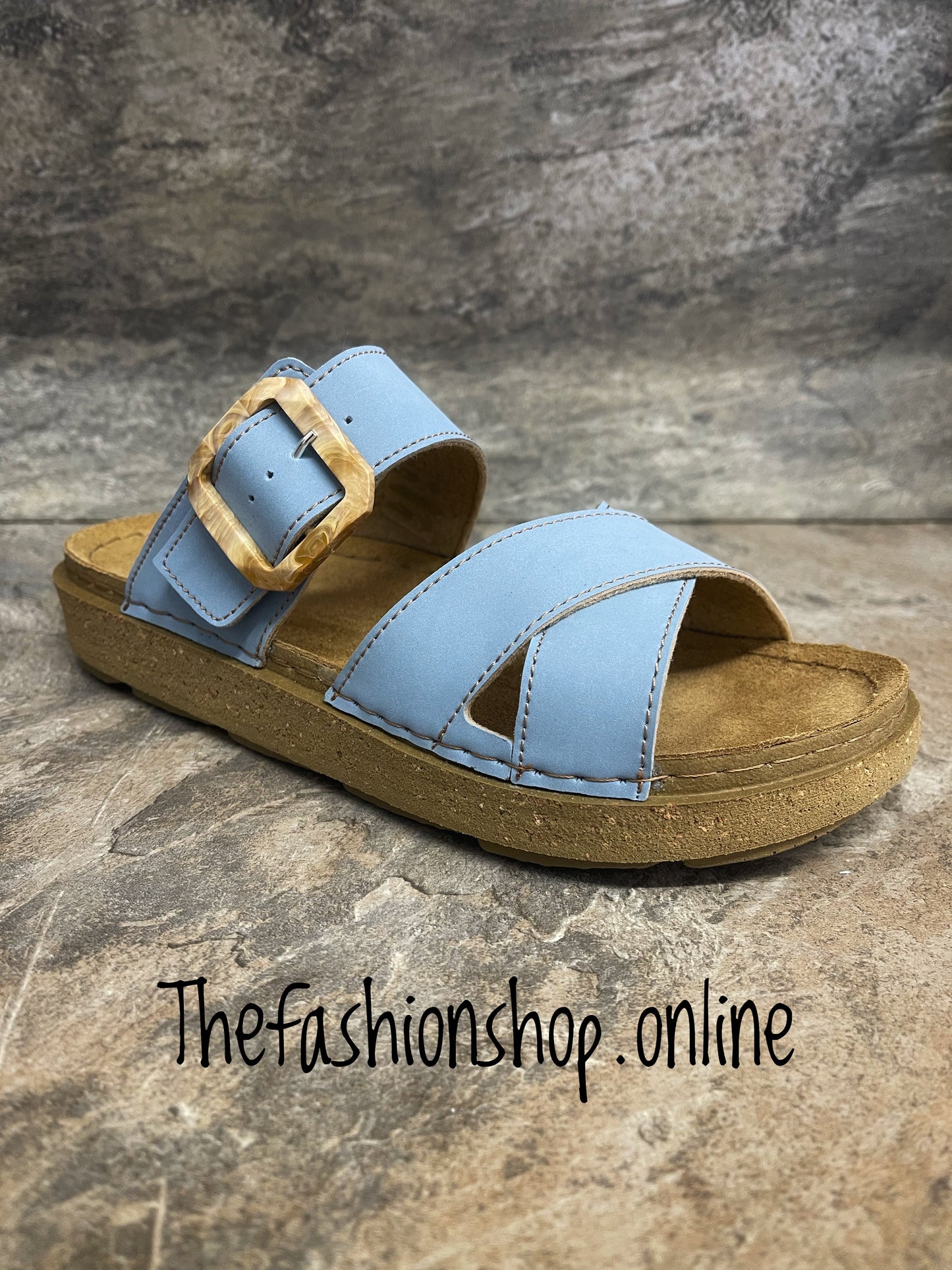 Lotus Assenza blue mule sandal sizes 4-9