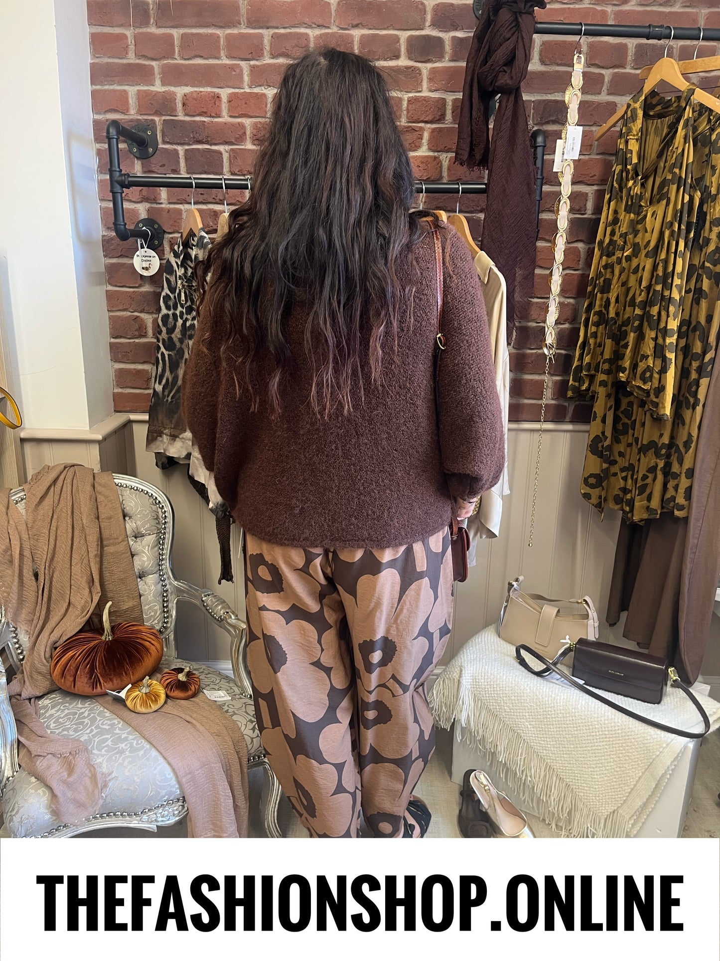 Evelyn brown twist front wool mix jumper 10-18