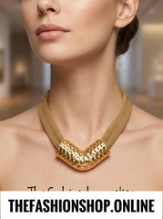 Tabitha Mesh Gold tones Statement necklace