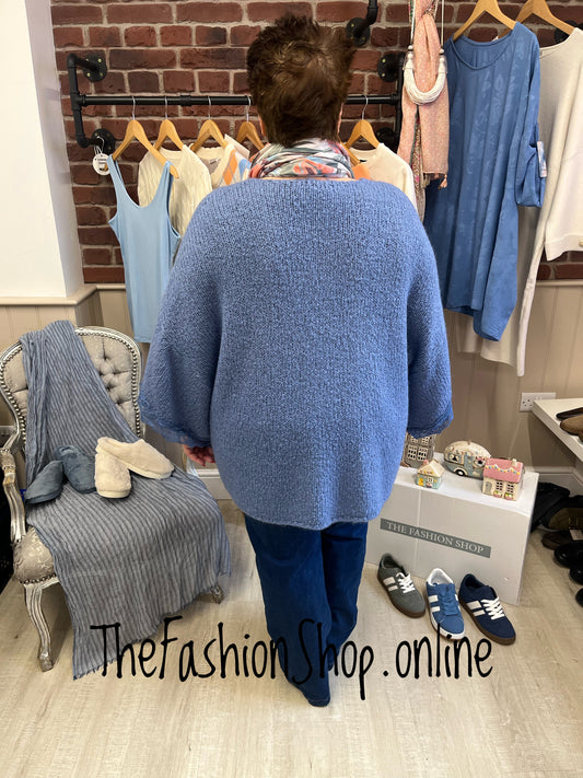 Ivy denim blue mohair mix jumper 14-22