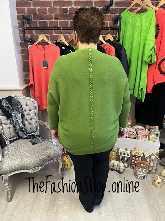 Evelyn olive criss cross back jumper 12-22