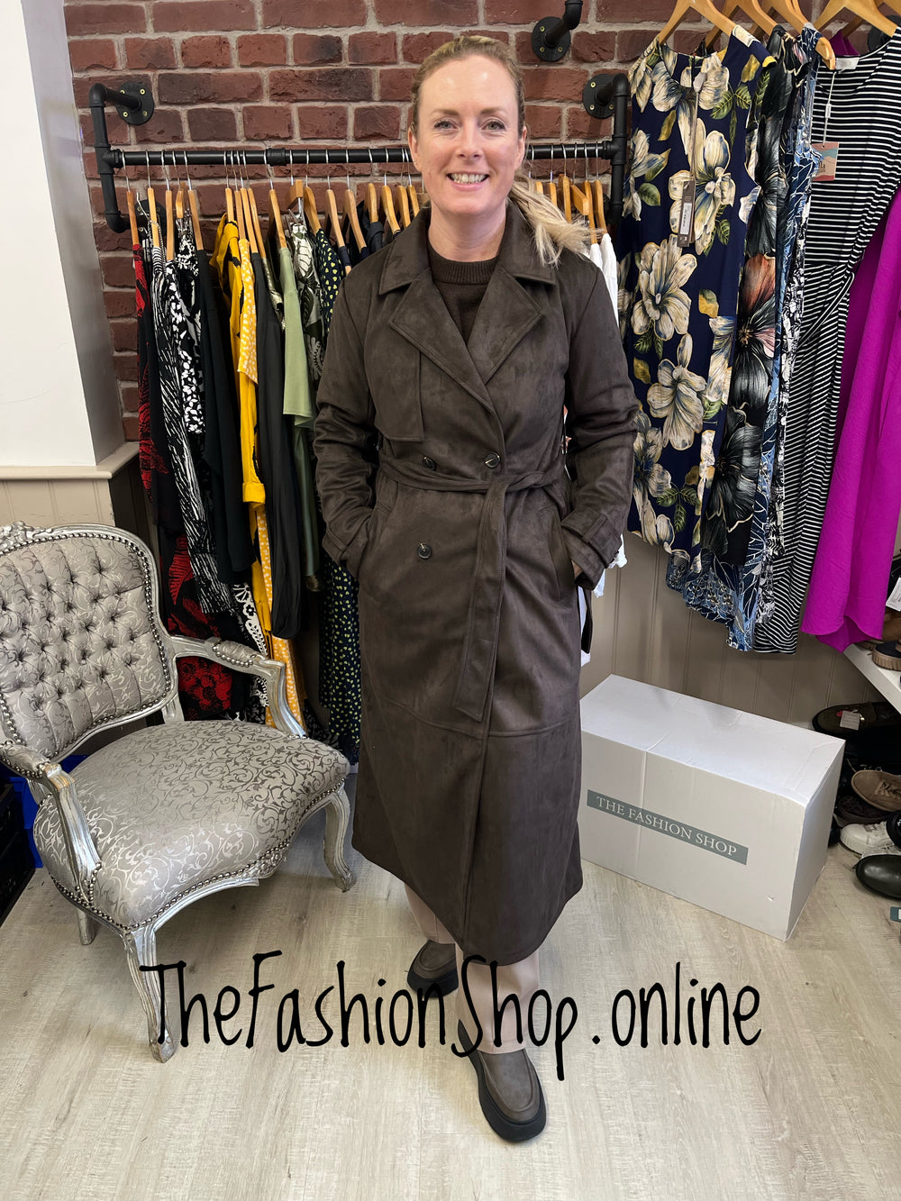 Premium Trench Coat In Chocolate Brown sizes 8,10,12,14, 16