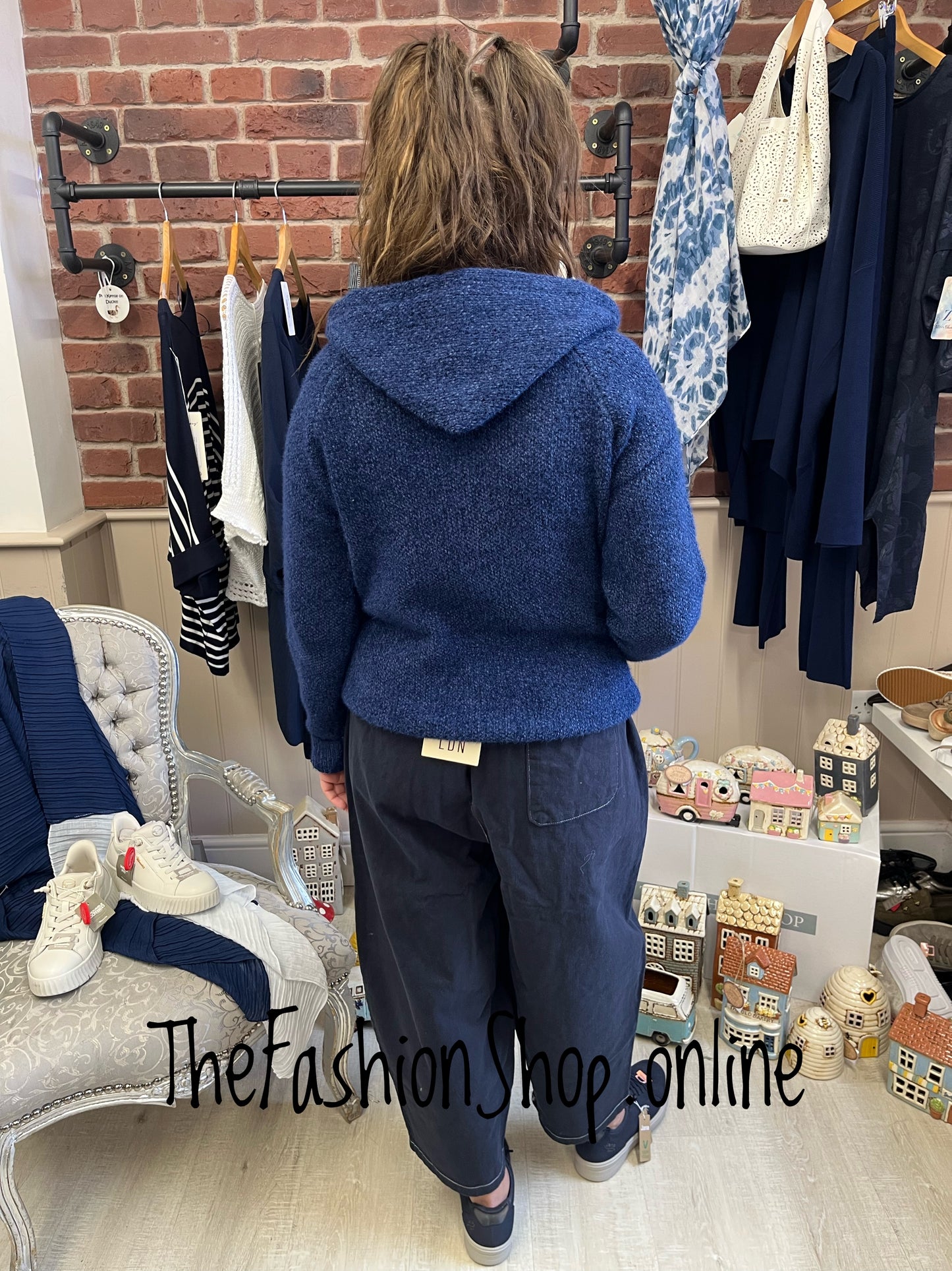 Maisie navy hooded zip jacket sizes 12-14 and 16-18