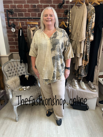 Gabrielle beige floral and lace co-ord 14-18