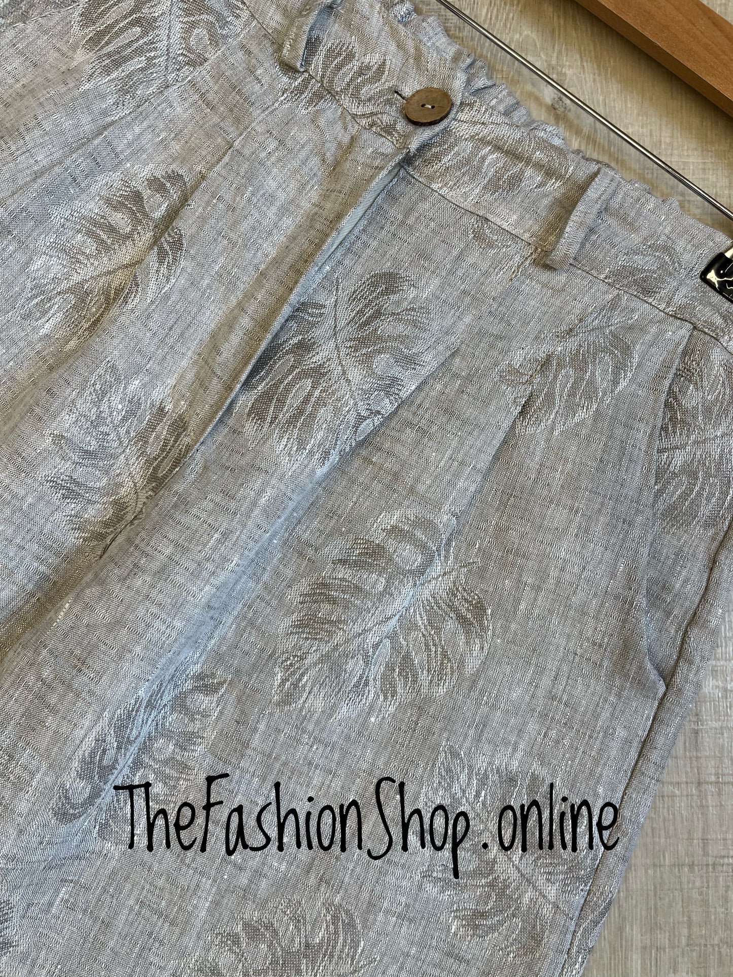 Macey stone linen wide leg trousers 8-12