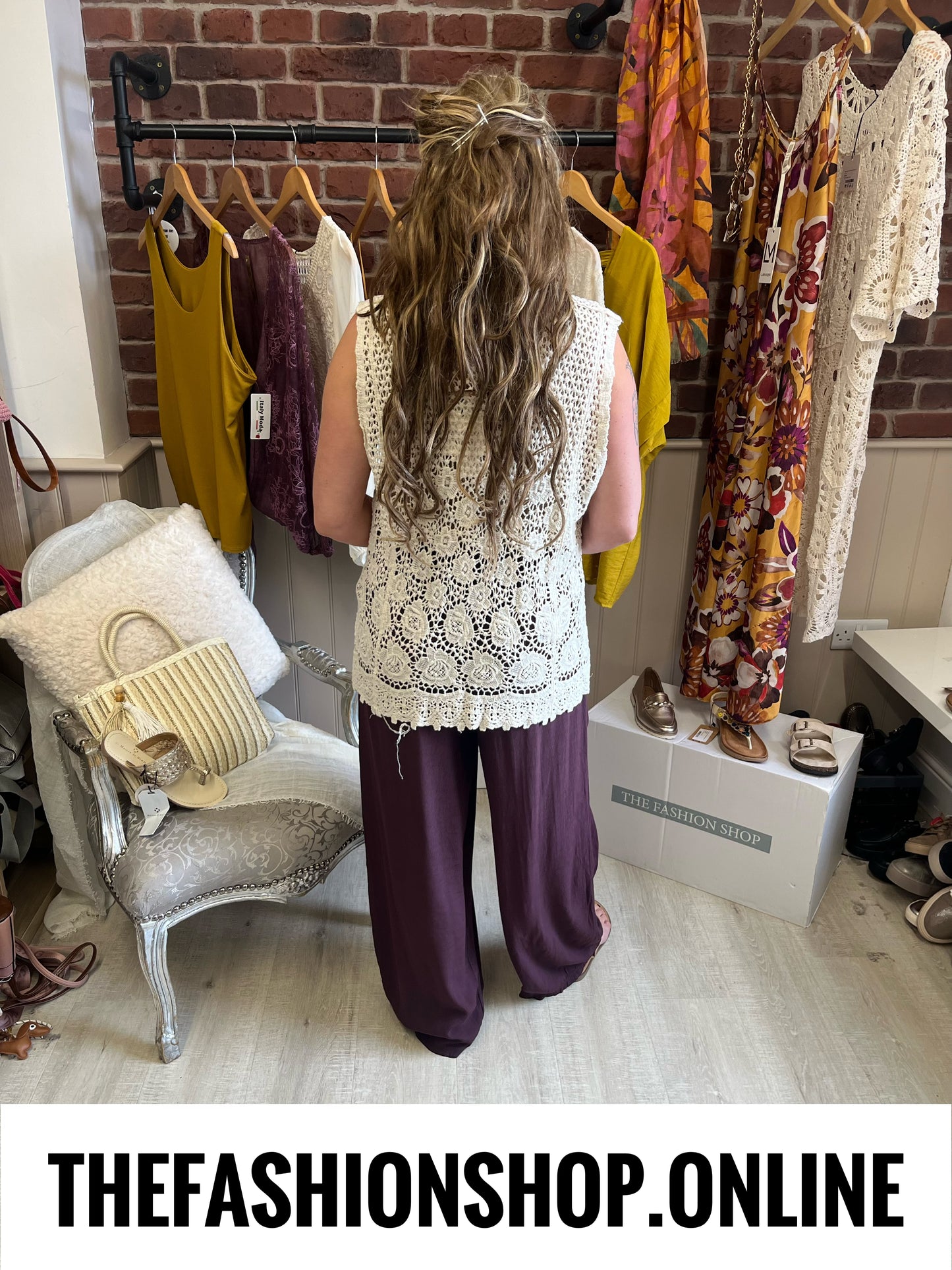 Isla cream crochet sleeveless top 10-18