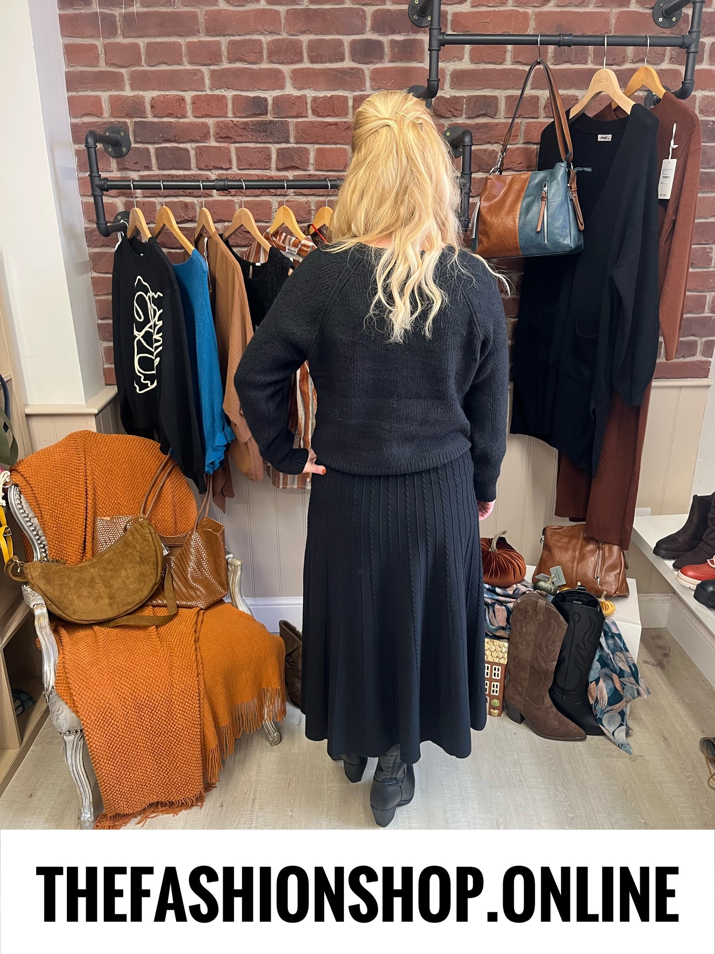 Wonky button cardigan in black 8-14